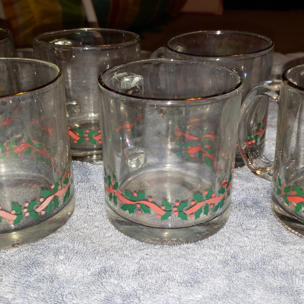 Christmas Holly coffee glasses